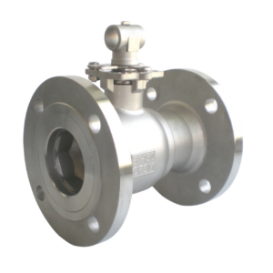 Series 28 Class 150 1-piece unibody flanged ball valve in stainless steel with ISO 5211 mounting pad